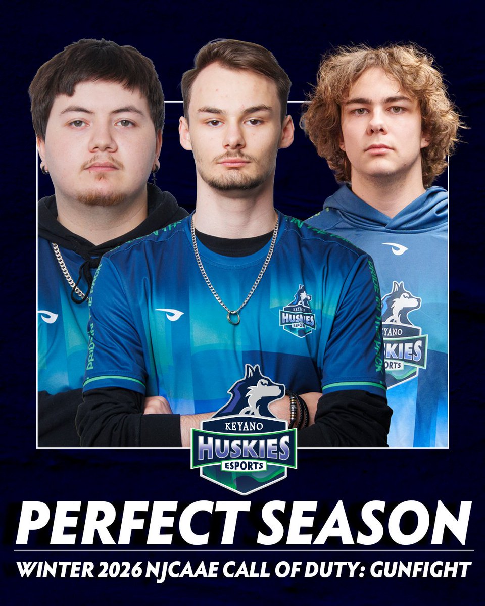 KeyanoEsports's tweet image. PERFECTION! 

A hearty congratulations to our Keyano Esports Huskies Call of Duty: Gunfight team, who recently completed a perfect 17-0 regular season in NJCAA Esports action Thursday with three wins. 

#PrideInThePack | #ymm
