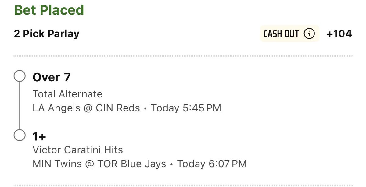 BettingPix's tweet image. PUBLIC PLAY 4/10 🚨💎🌽

Currently On A 9 Game Public Winning Streak! 👀

Let’s Keep The Train Rolling! 🙏

Another Plus Odds Play! 🔥

Please Drop A Like If You’re Tailing! 🚂

⭐️ +104 Parlay ⭐️

⚾️ LAA / CIN ⬆️ 7 Total Runs
⚾️ C. Caratini (MIN) 1+ Hit

#Gambling #FreePlays #IKP