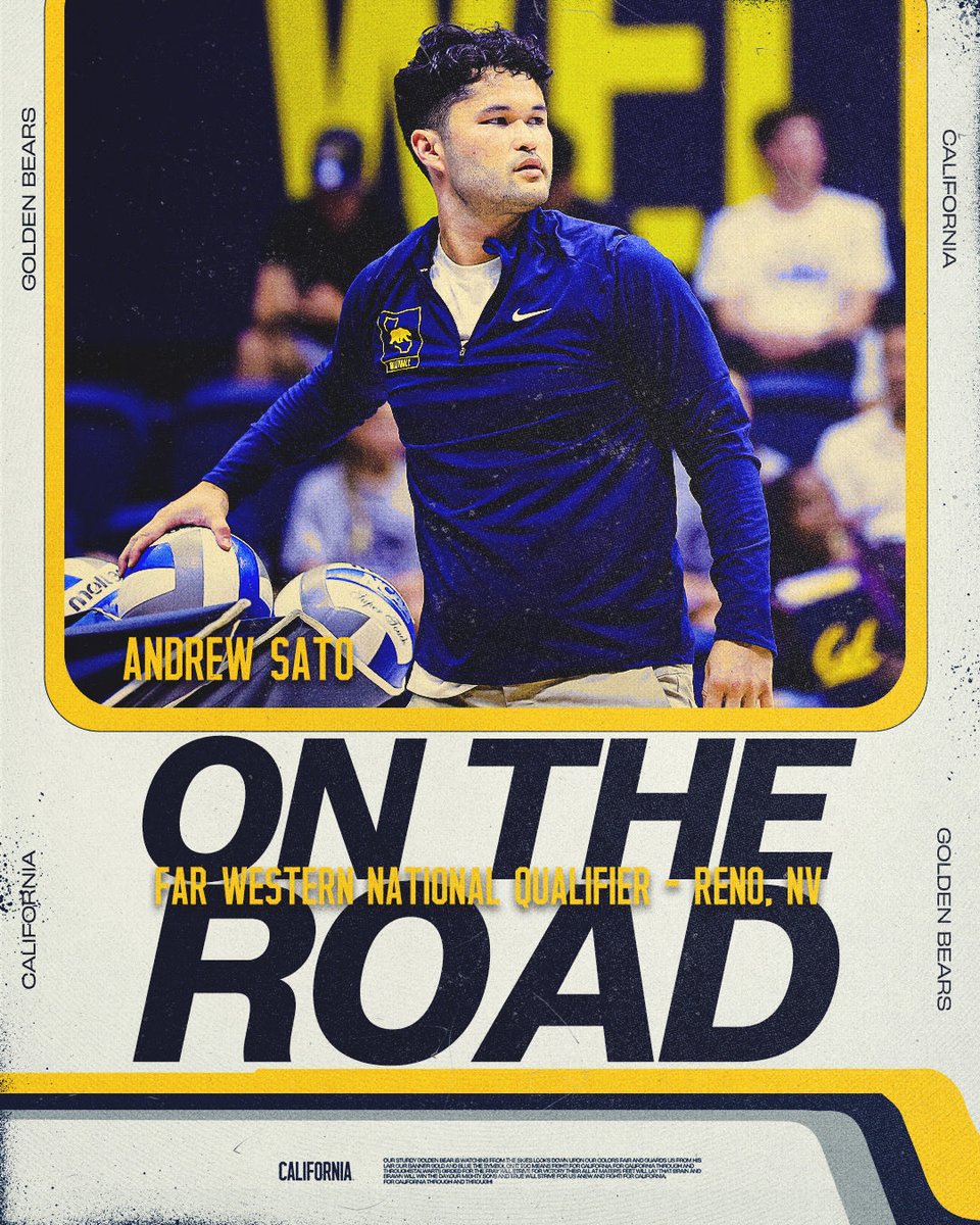 CalVolleyball's tweet photo. 𝗢𝗻 𝘁𝗵𝗲 𝗿𝗼𝗮𝗱 ✈️

Catch our coaches tomorrow at the Far Western Qualifier and ASICS Show Me Qualifier as they scout for our next Golden Bears!! https://t.co/iE8coIi6C0