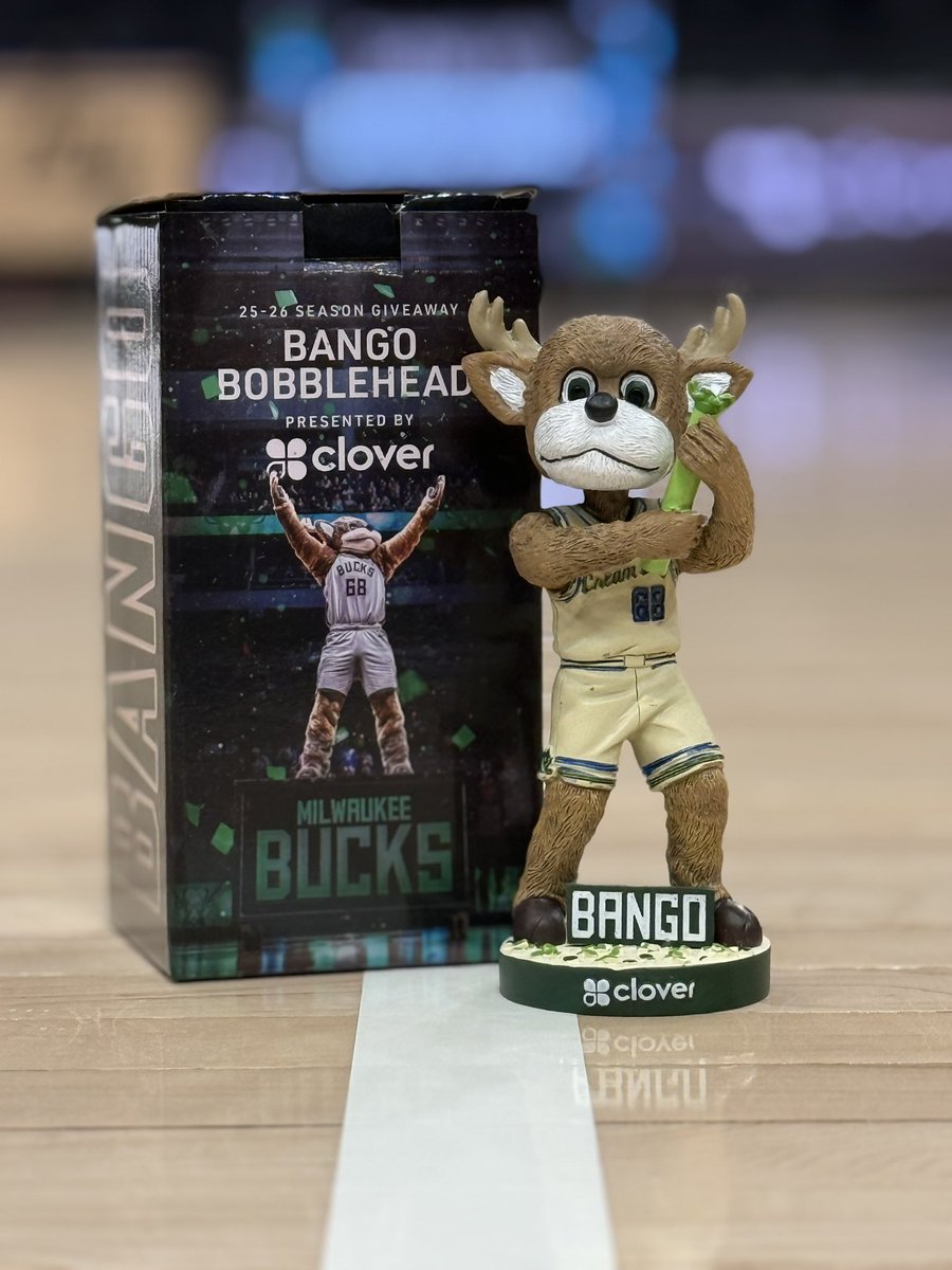 BucksBango's tweet photo. Bango Bobblehead night!! 🎉 

First 10,000 fans get one thanks to @clovercommerce https://t.co/JX5QJc9UYt