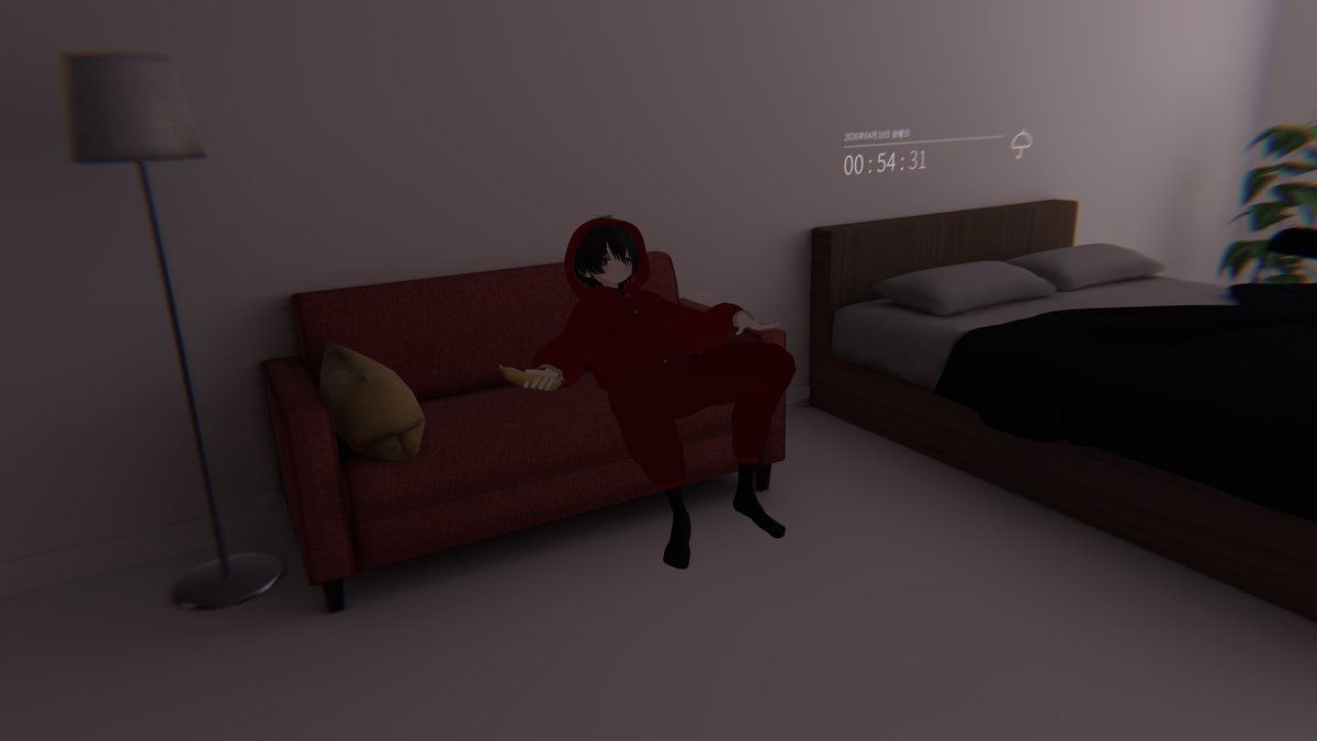 TomatoVRChat's tweet photo. This is very cozy listening to the Dark Pool album by Thornhill in my room https://t.co/6T1z7Z2J2C