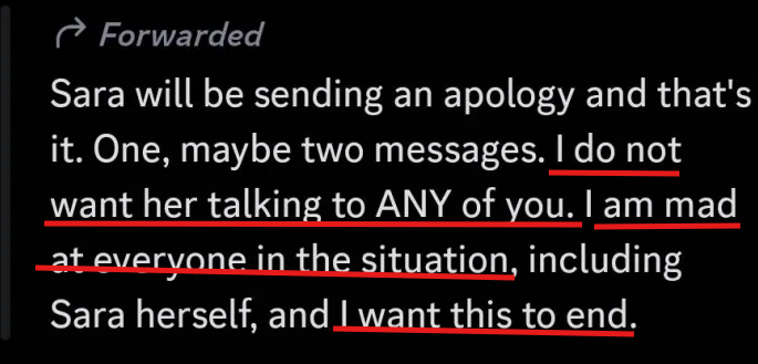 slenderdender's tweet photo. Last night I also reached out to Sara to settle matters properly after the critics and dissatisfaction with the outcome. Nil, this was never about you. And you being angry at everyone (this includes the victims) is just wow. Insane. I dont care what you want. (3/?) https://t.co/04hOgWHWXh