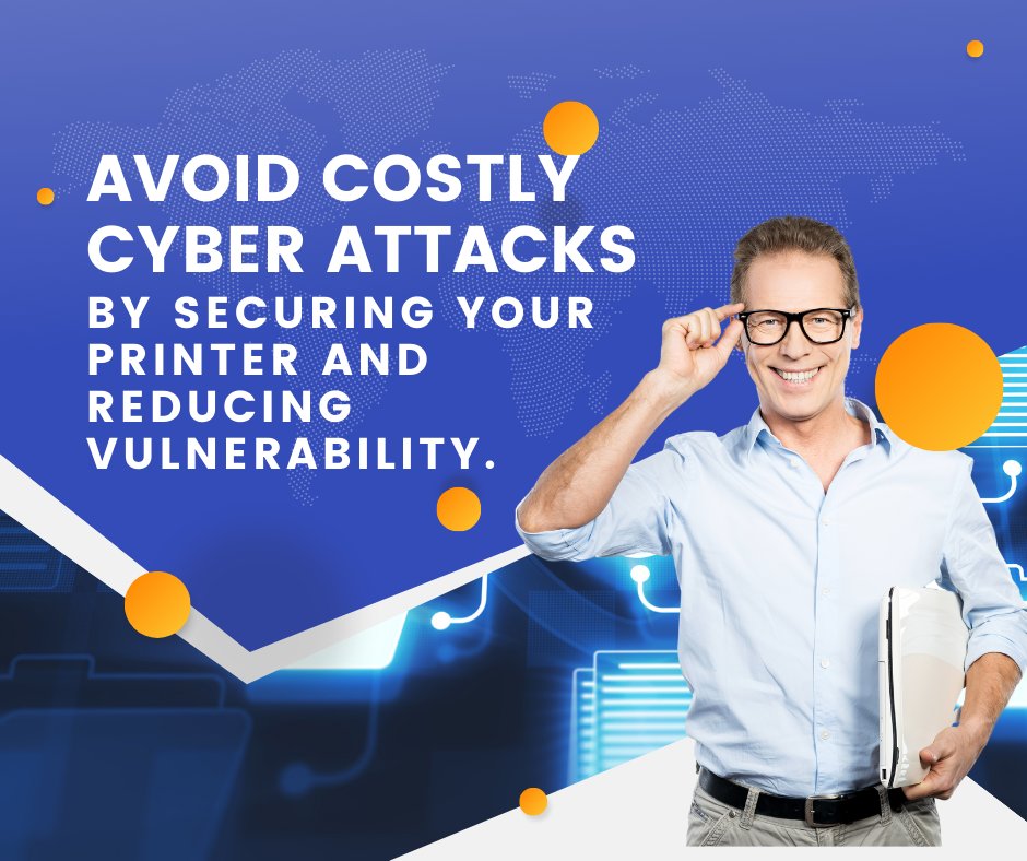 corpmad's tweet photo. One cyber attack can cost your business big time. Don't let an unsecured printer leave you vulnerable. https://t.co/0EBC7mCPFU