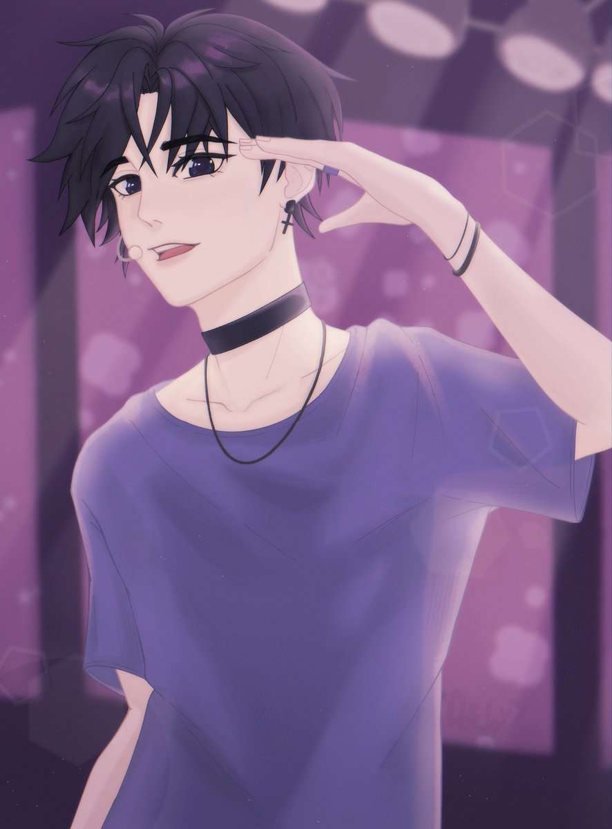 DoraLayzy's tweet photo. It's my oc  Sam and Fedor in idol au.
Sam - idol in unknown idol group.
Fedor - member of popular rock band ⭐
In original story they barista and florist https://t.co/MZxkDszbko