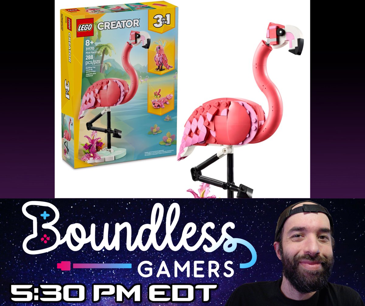 BoundIessGamers's tweet image. We're going live tonight with something different! Mike will be building a LEGO Flamingo on Twitch. Join us at 5:30 PM EDT to watch! See you there!

Twitch Link:
twitch.tv/boundlessgamers

#Lego #Building #Toys #Flamingo #Twitch