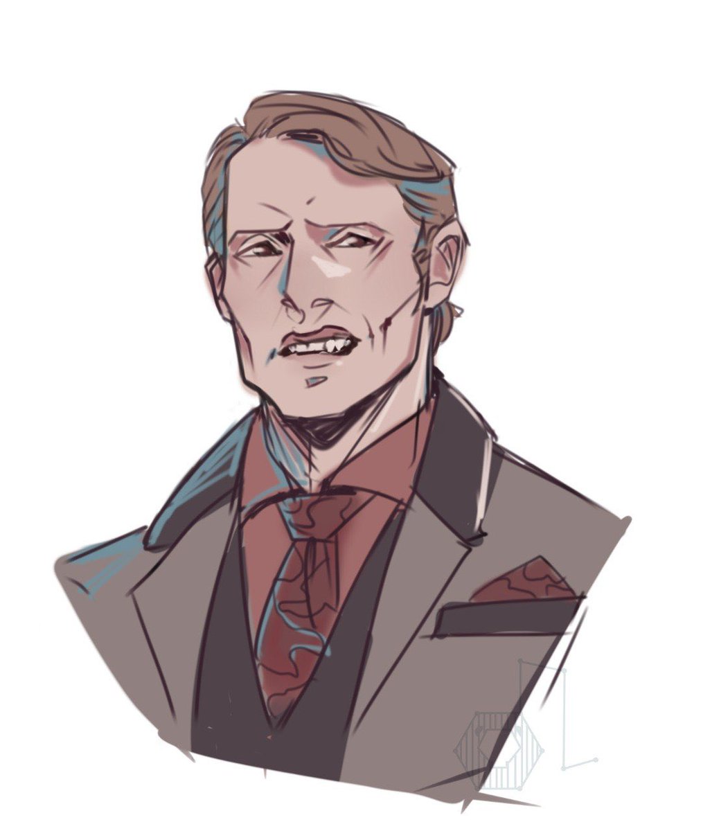 tolstyi_lev's tweet photo. i was trying to make a less stoic Hannibal than usual… i took a long break from drawing soooo here we go again

#hannibal #hannigram https://t.co/nxlIM2Kj2E