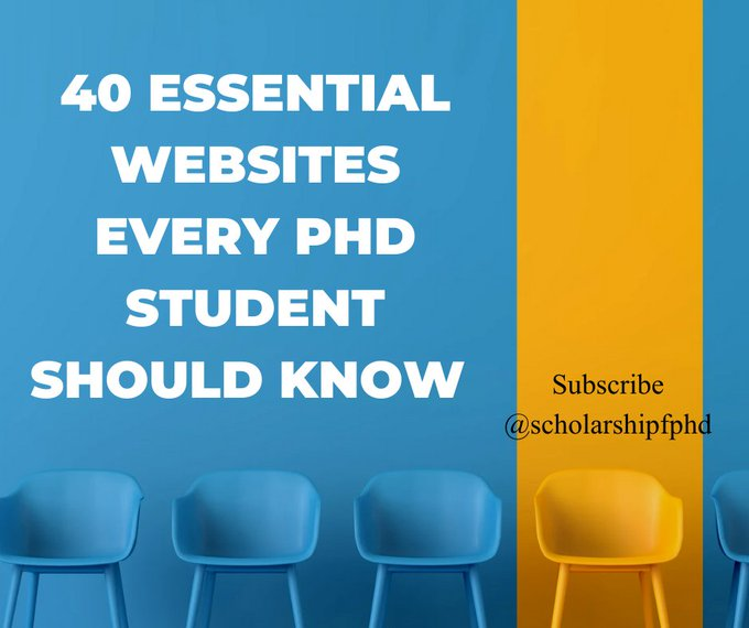ScholarshipfPhd's tweet image. 40 Essential Websites Every PhD Student Should Know 

1️⃣ Google Scholar – Find academic papers 
2️⃣ ResearchGate – Connect with researchers 
3️⃣ Academia. edu – Share and discover research 
4️⃣ Connected Papers – Explore related papers 
5️⃣ Semantic Scholar – AI-powered research