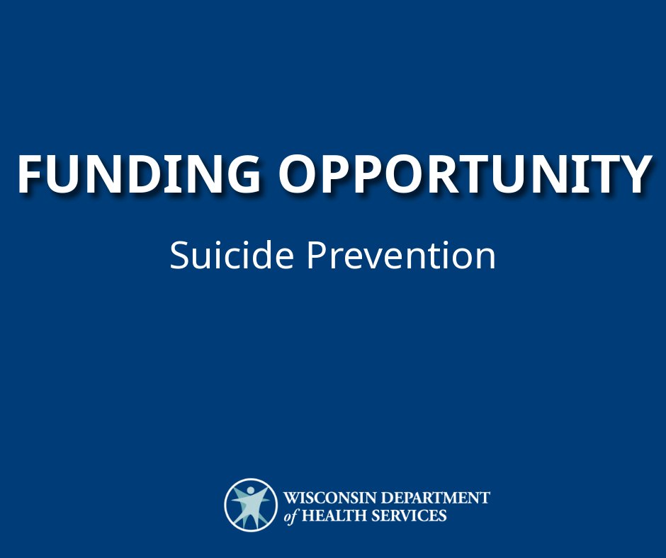 DHSWI's tweet image. Apply now for #funding to support #SuicidePrevention programming focused on improving the quality of clinical care in health and behavioral health care systems.

➡️ The deadline is May 15, 2026: dhs.wisconsin.gov/contracts/suic… #grants