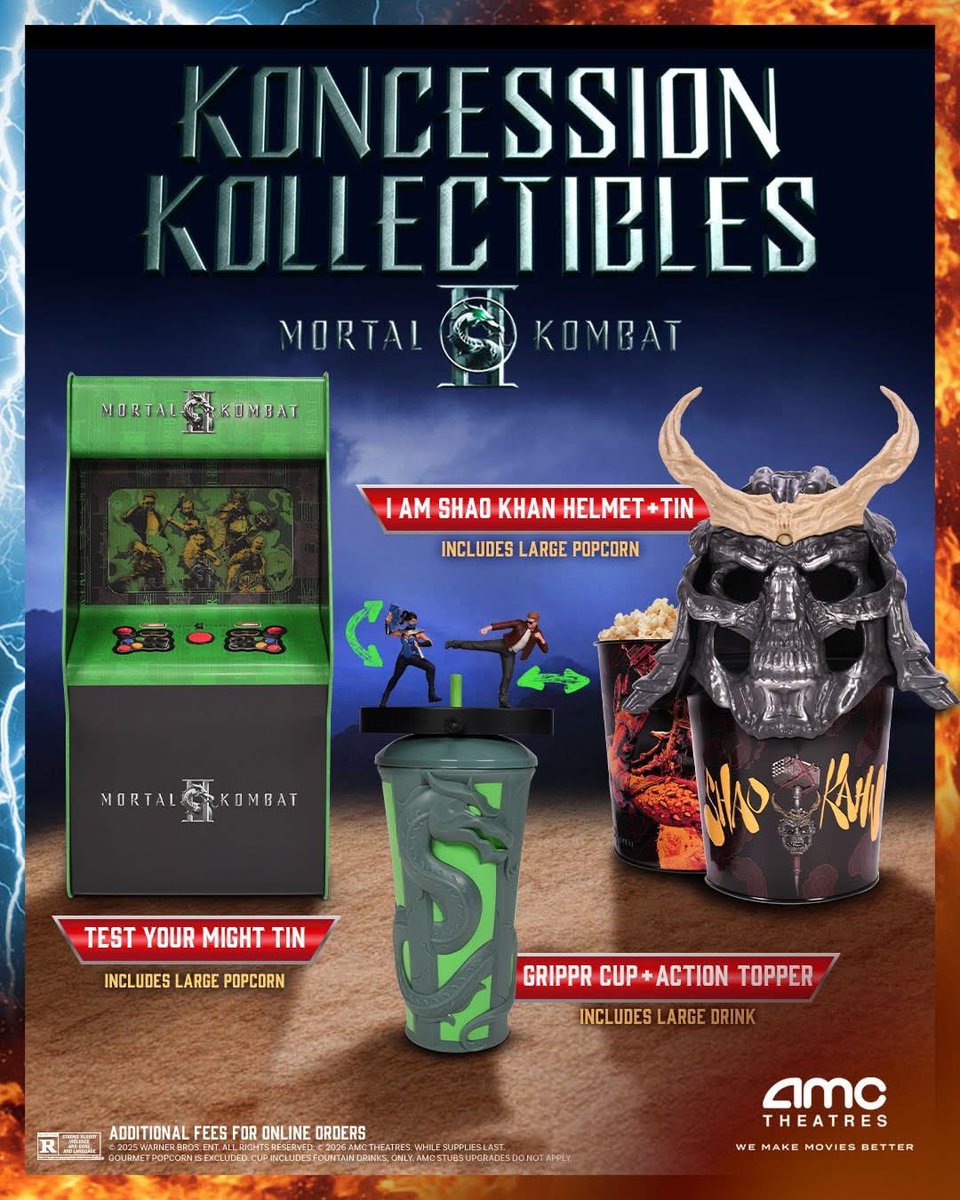 FunkoPOPsNews's tweet image. AMC reveals their Mortal Kombat II popcorn buckets and more! Who has the best lineup? I wonder .. ☠️ 

#FunkoPOPNews #MortalKombat #AMC #MKII