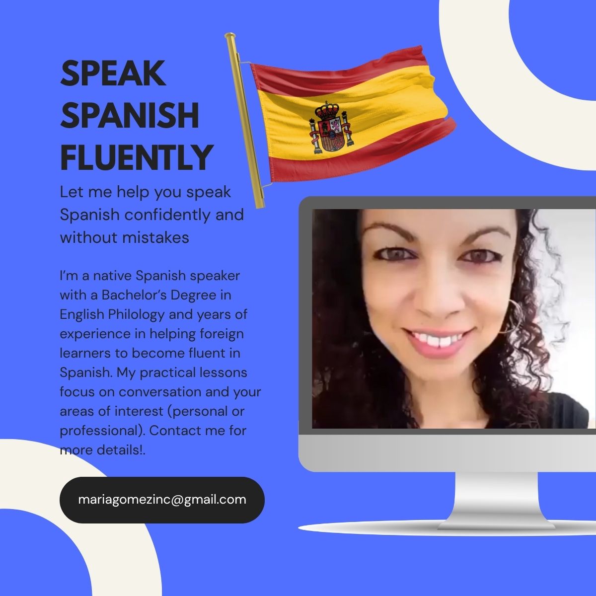 grancanariashop's tweet image. Are you looking for a native Spanish tutor to improve your speaking skills online? Book classes with me and start to speak #Spanish fluently, confidently and without mistakes!👇🇪🇸 #Zoom #GoogleMeet #MicrosoftTeams #Paypal