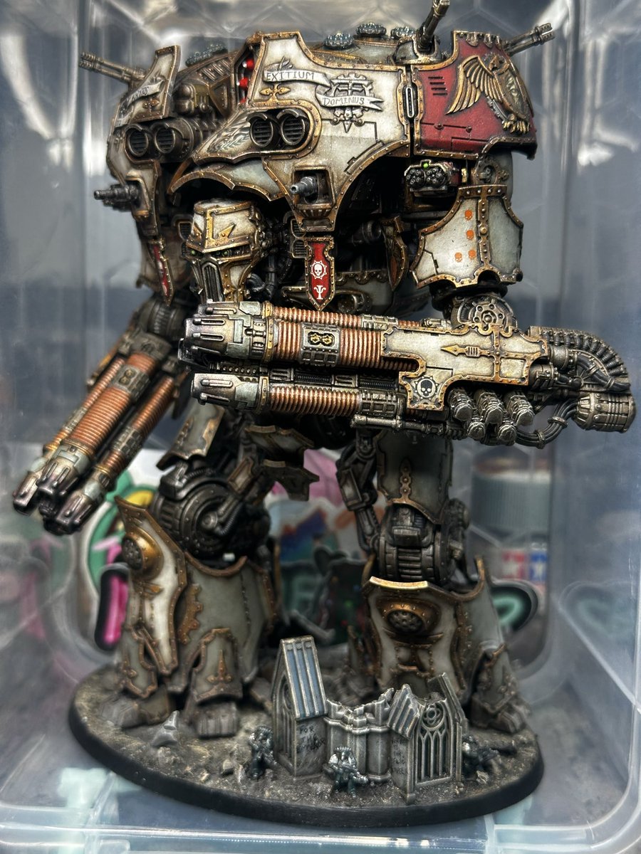 Exitium Dominus is loaded into its coffin ship, ready for its deployment at Salute 53 tomorrow… Glory to the Warmaster!
