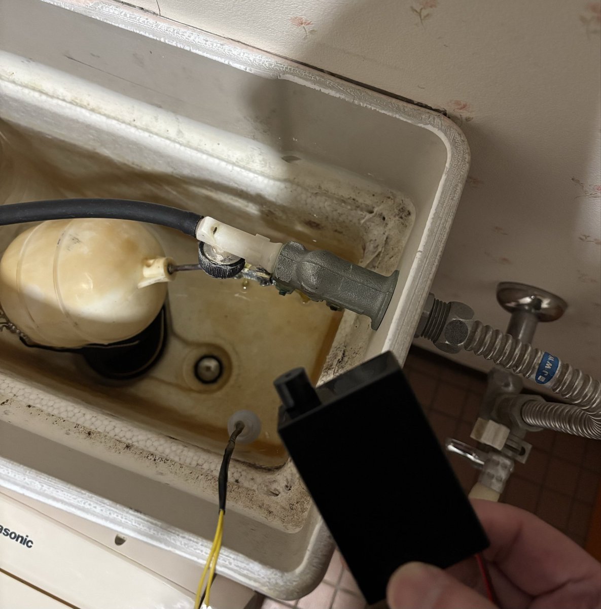 sappli_llc's tweet photo. 【水漏れ警報ガジェット】試作品🔧

水位センサーが水の異常を検知
3分間水が戻らなかったらアラーム🔔

✅トイレのタンク故障に対応
✅お風呂にも？
✅電池式・配線不要で設置簡単

電子工作はじめてだが、ちゃんと動いてる🎉
目指せ製品レベル💪

#IoT開発 #節水 #水道代 #ガジェット開発 #水漏れ https://t.co/zSVCnsrvCS