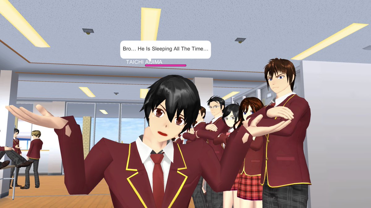 NSakura67's tweet photo. When U Saw Sleeping Guy Be Like 2 : #サクラスクールシミュレーター #sakuraschoolsimulator https://t.co/LkN5KD4uth