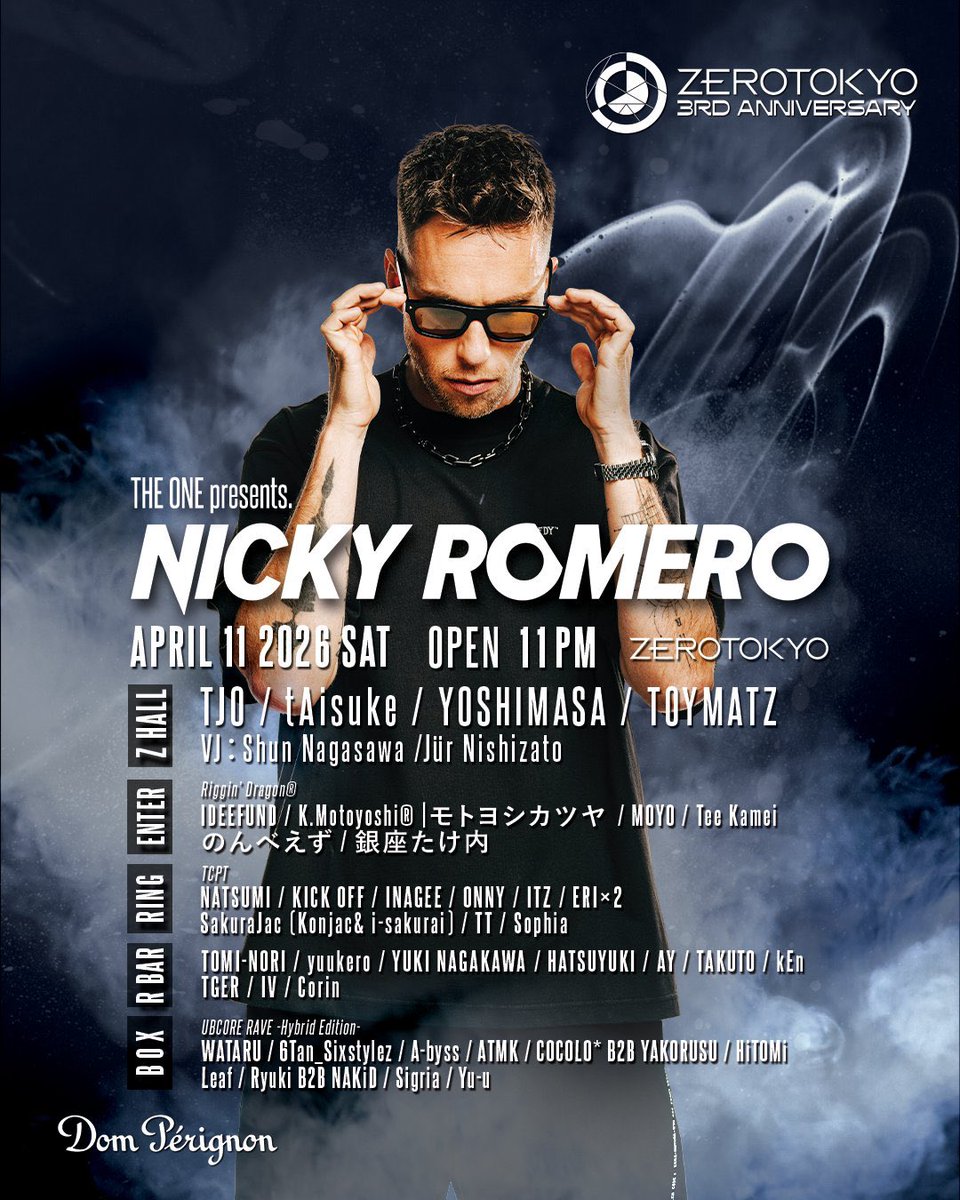 k_katuobushi's tweet image. 【こちら本日🫵👳‍♂️】

2026.4.11(土) 
ZEROTOKYO 3RD ANNIVERSARY DAY 2
“THE ONE feat.NICKY ROMERO”

ZEROTOKYO三周年にNICKY ROMEROがZEROTOKYOにカムバック降臨！🔥

BOXでは本日SUBCORE RAVE -Hybrid Edition-を開催です！📦📦📦
今回はサブカルにEDMをPLUS👌
誰でも楽しめること間違いなしなので
