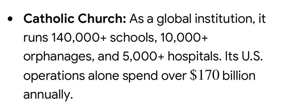 danyrdzgon's tweet photo. @CathyBilsky @Pontifex The catholic church is the largest charitable organization in the world. https://t.co/xBw6ZBq4HD