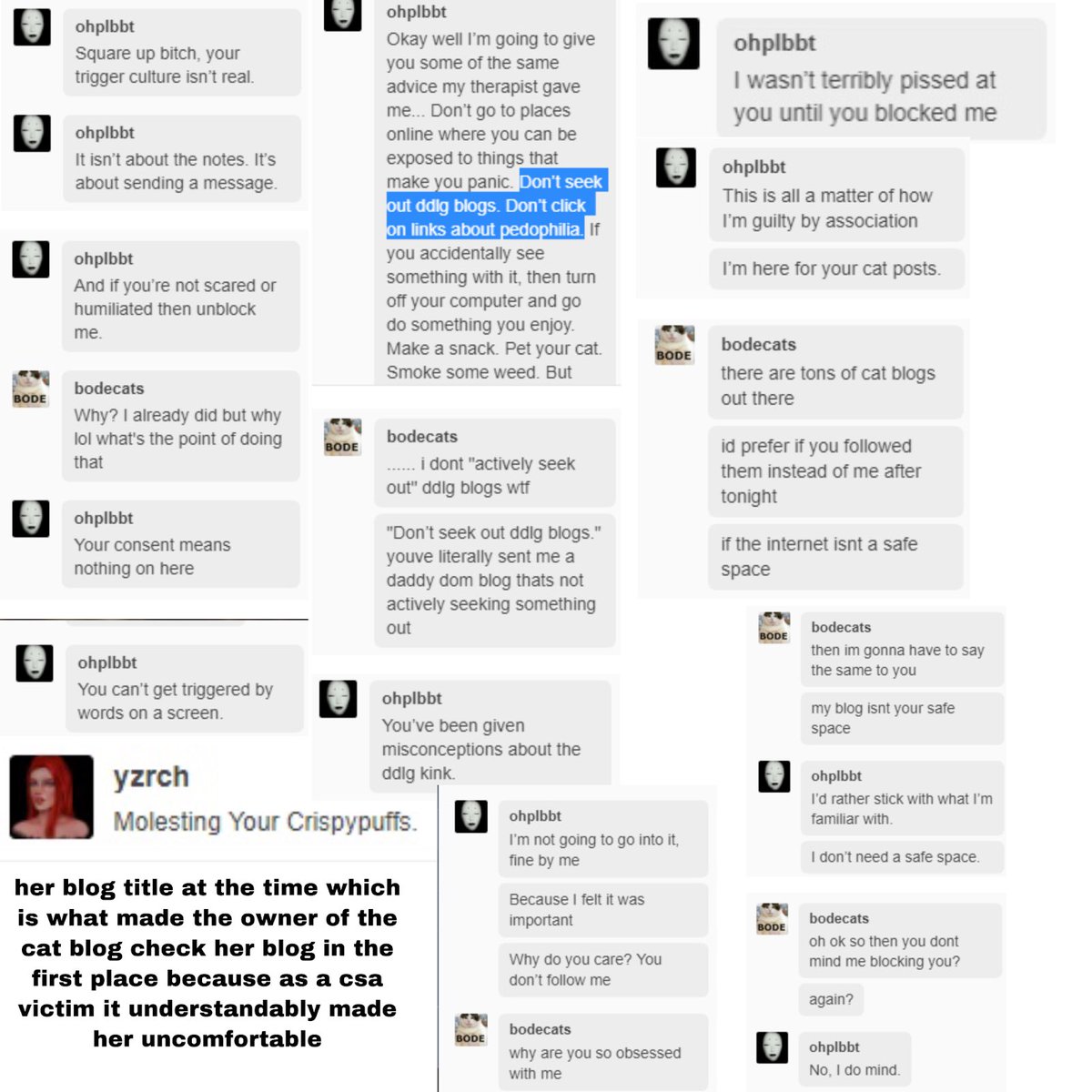 getridofuso's tweet photo. In the following screenshots, she attempts to “educate” a potential minor (she didn’t ask for age, except to ask if they were “13 or 14”) on sexual topics such as (TW) D/D/L/G, all the while harassing said potential minor. https://t.co/uQ28F4e5Tr