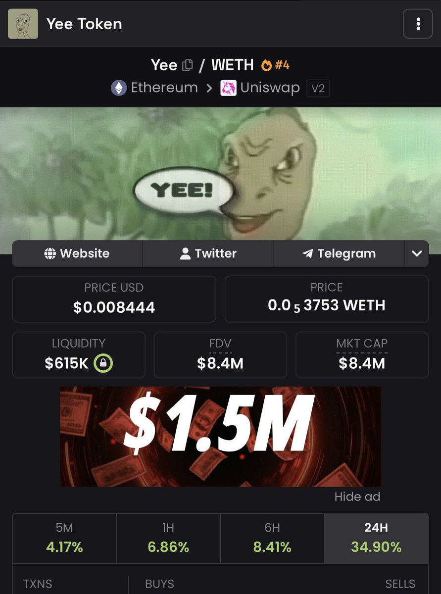 etherisepath's tweet photo. @JakeGagain @EricTrump Top $Yee 🦖🦖 https://t.co/4ciyzZ4z8g