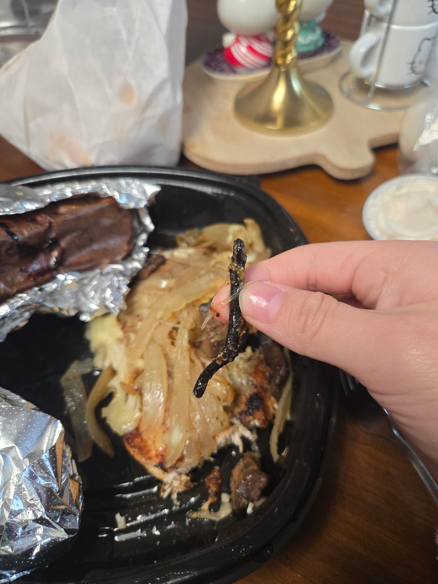 found a stick cooked into my chicken <a href="/texasroadhouse/">Texas Roadhouse</a> after 20 minutes on hold, getting transferred around, I got no help.  This could've been a choking hazard 🙃