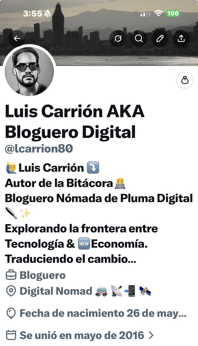 ⤵️ LuisCarrión Bloguero § NómadaDigital🚐 📡📲 🛰️ tweet media