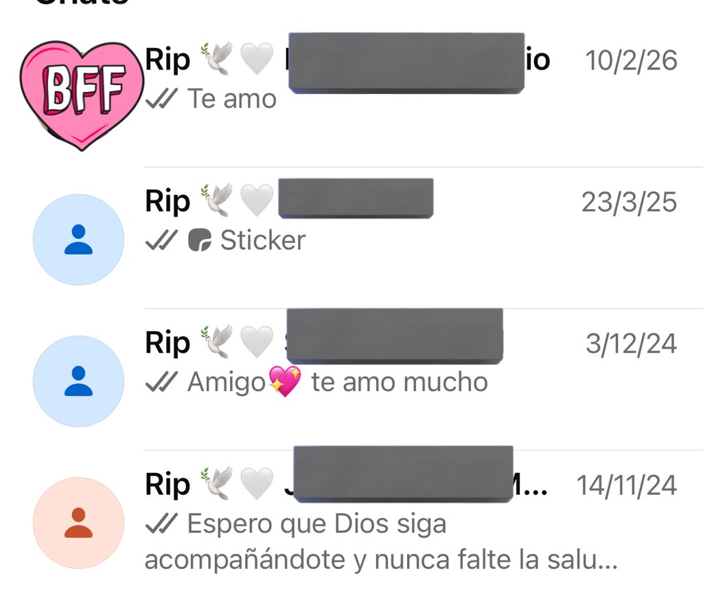 Anoche conversaba sobre la muerte y pensaba esto:
nos preparamos para la partida de un familiar, aunque duela…
pero nunca para ver irse a un amigo.

Tengo chats de quienes ya no están.
A veces entro, escucho sus voces, veo sus videos
porque aún no estoy preparada para soltarlos