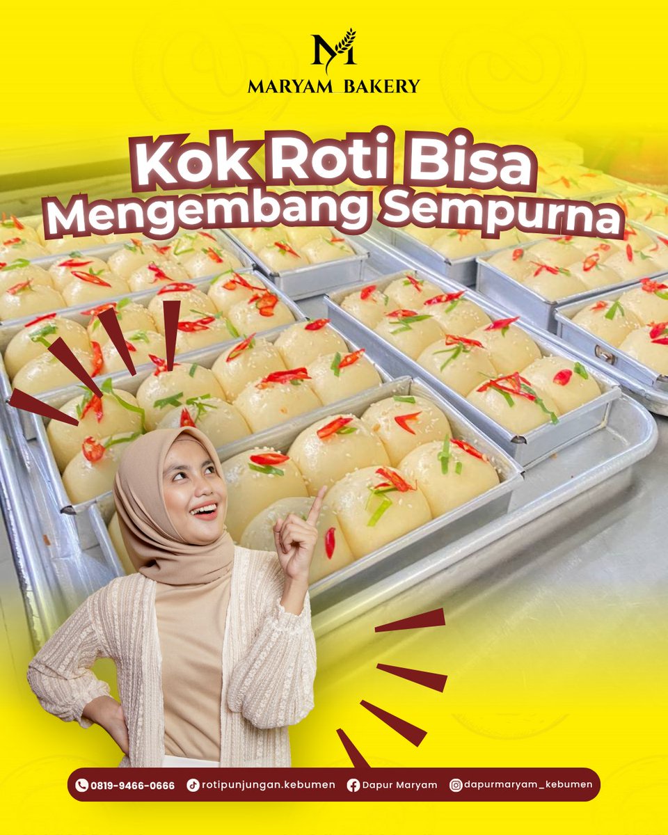 RKebumen6490's tweet image. “Kok roti bisa ngembang sempurna ya? 📷
Ternyata rahasianya ada di ragi yang bekerja diam-diam 📷

Saat adonan didiamkan, ragi menghasilkan gas yang bikin adonan mengembang perlahan.
Makanya roti bisa jadi empuk, lembut, dan berongga pas dipanggang 📷📷

#bolupunjungan #roti