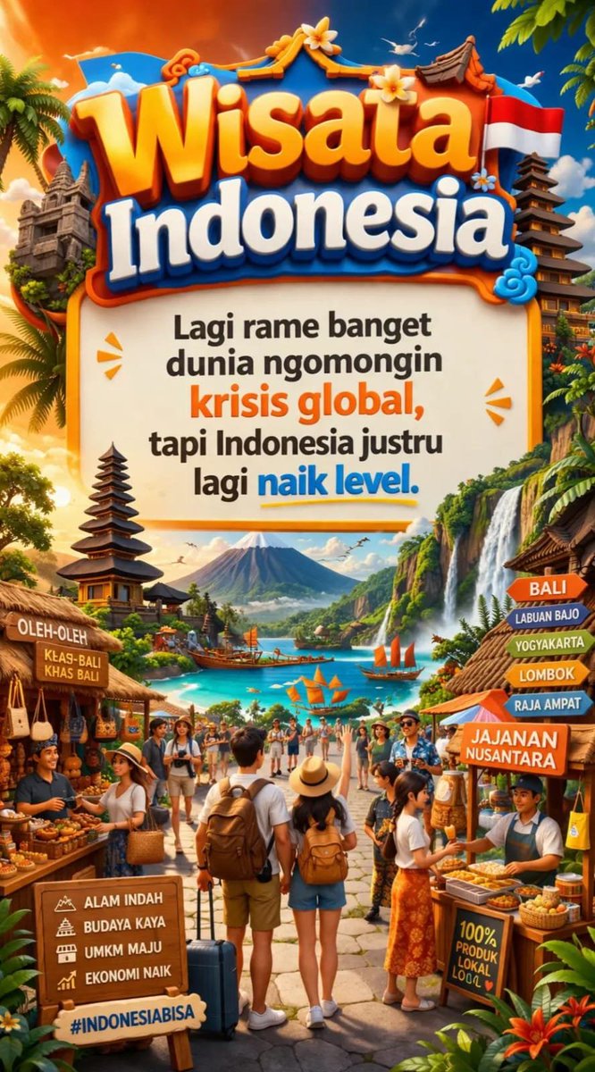 Ralika_'s tweet photo. Satu komando untuk pariwisata, majukan ekonomi nasional! #SatuKomando #PariwisataNKRI #EkonomiKuat #jagaindonesia #WisataIndonesia https://t.co/2qpn9QviaT