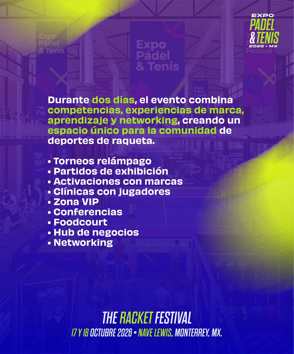 ExpoPadeyTenis's tweet photo. Expo Pádel &amp; Tenis llega a Latinoamérica con un formato distinto. 

#expopadelytenis #padel #tenis #monterrey #evento #networking https://t.co/coMyg2CCV1