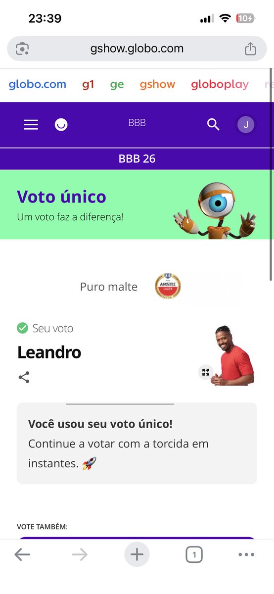 Já fiz minha parte!

#ForaBoneco #BBB26