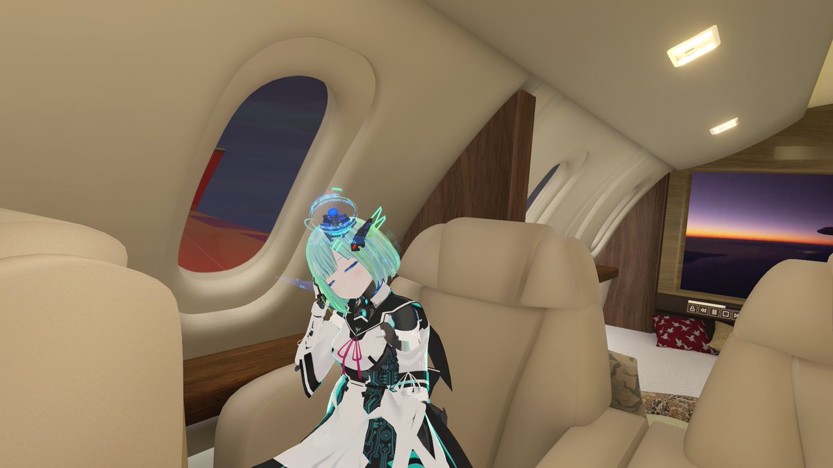 metametarea's tweet image. プライベートジェットの室内ワールド
ベッドにシャワー室もあり、アメニティも充実している
窓から飛行機の主翼部分も見られる

world：Private Jet Stream
By     ：Moffco
タグ：景観　部屋
URLはリプ欄に記載↓

#VRC #VRChat_world紹介
