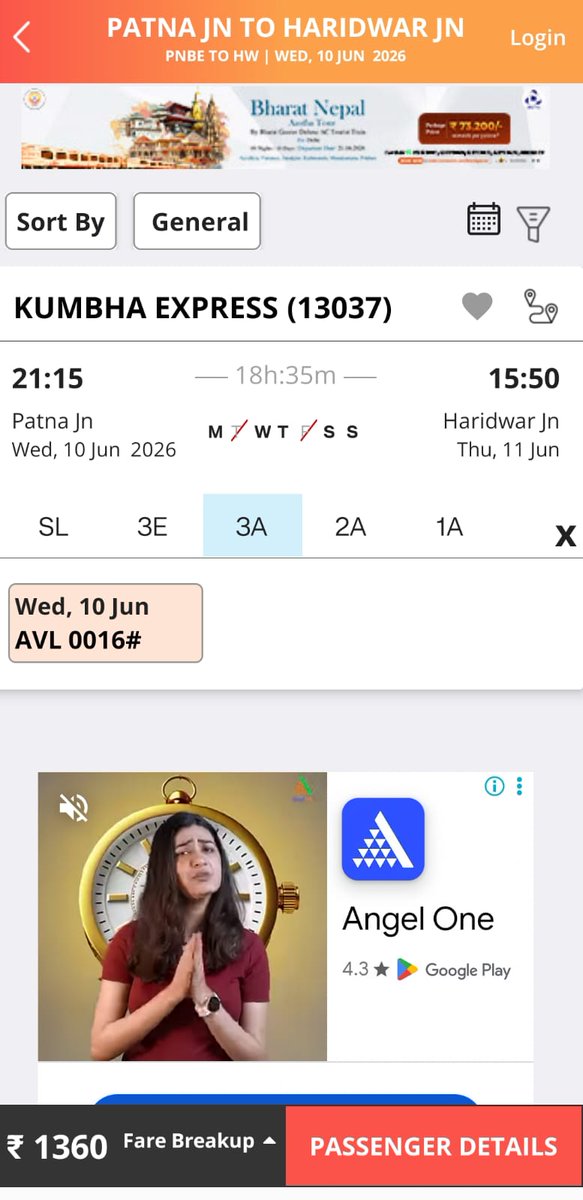 Secretarychandu's tweet photo. @AshwiniVaishnaw @RailwaySeva @IRCTCofficial  ये कैसा सिस्टम है जो 10 सीट दिखाता है  पूरी सीट किसने पहले से रिजर्व की बताए पब्लिक को कैसे गुमराह करते है अपलोग @RailMinIndia https://t.co/ggM27u568t