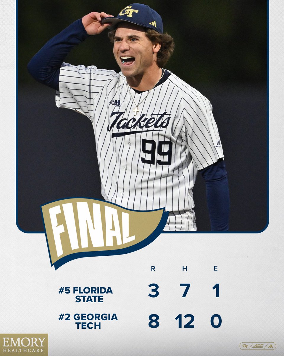 GTBaseball's tweet image. TECH WINS!!!

The Jackets have won 11 straight &amp;amp; each of the first 9⃣ series for the 1st time in program history!!!

#StingEm🐝 x #WreckHavoc