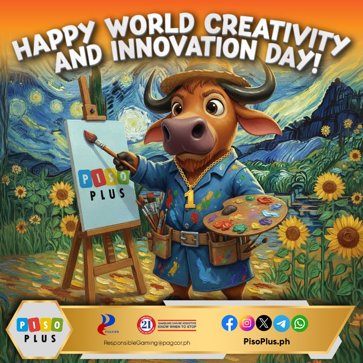 PisoPlus_PH's tweet image. Creativity on point! 🎨
Celebrate ideas, imagination, at ang power ng pagiging original—your creativity, your story. 💡

Keep creating, keep innovating! 💪
#WorldCreativityDay #CreateMore #StayInspired
