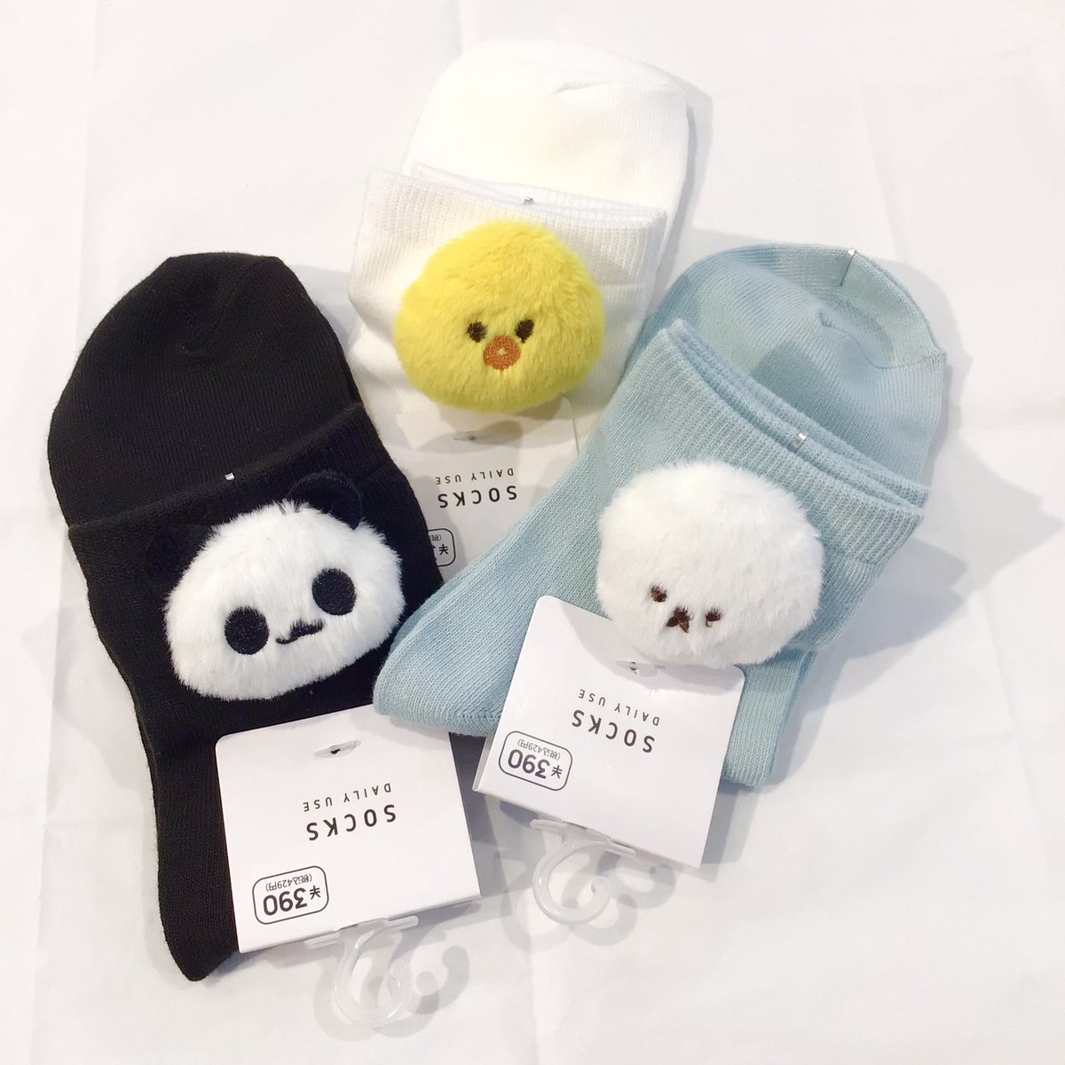 💞新商品💞 ちょこんと付いたぬいぐるみがカワイイ❕❕ クルーソックス