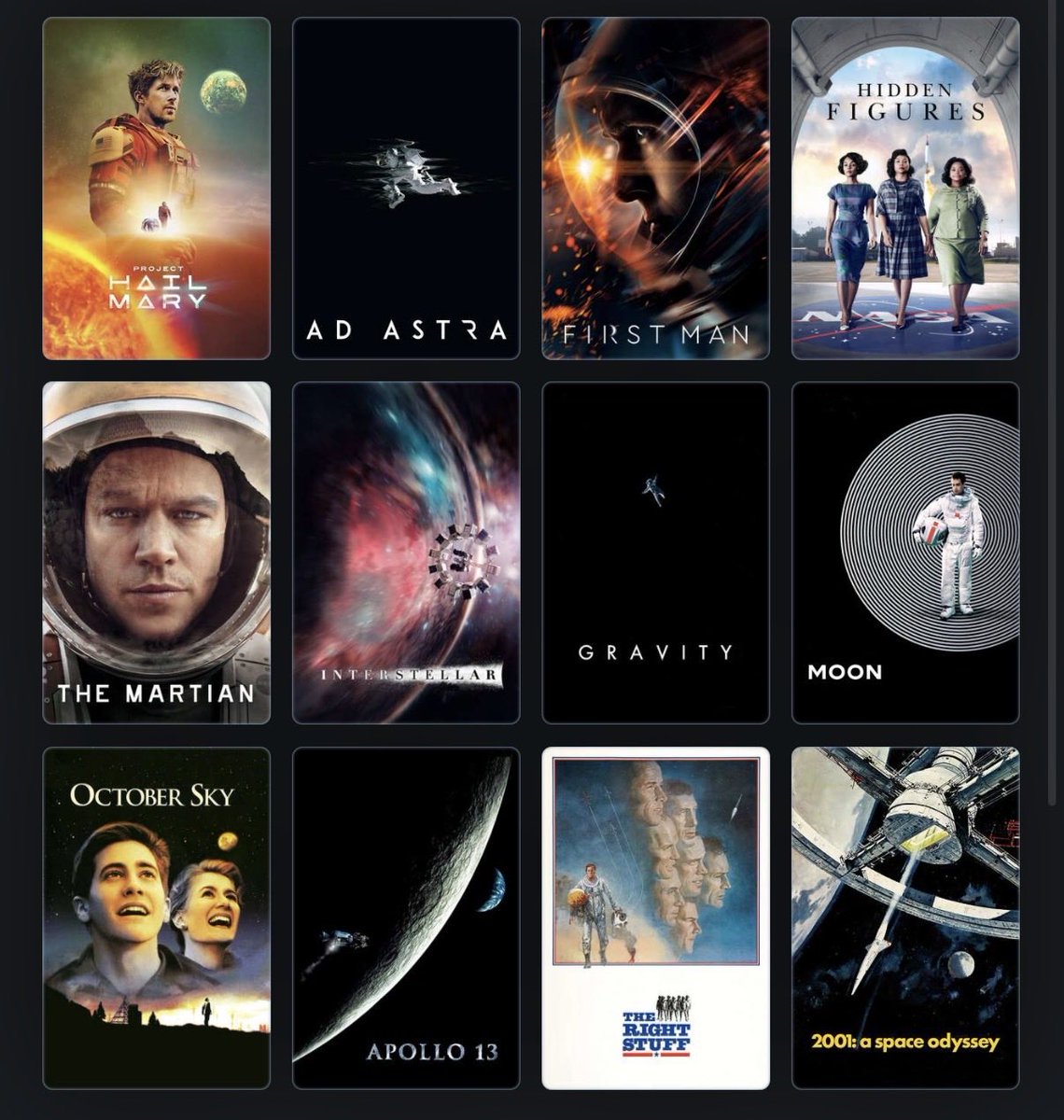 aaron_weird's tweet photo. If you like Artemis II you might like these movies. Am I missing anything ? https://t.co/qNoDLyWgkG