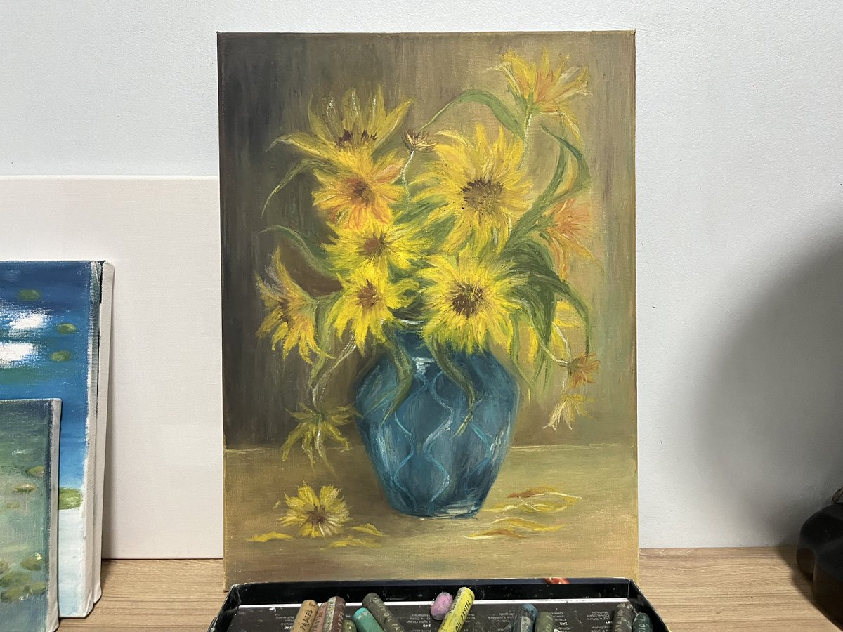 สวัสดีค่ะมาปล่อยงานวาด
Original Oil pastel on canvas ✴︎

size :  30x40 cm
3,590.-
free shipping