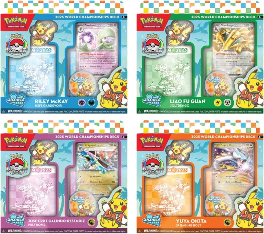 iamapokeMOM's tweet photo. 2025 Pokemon TCG World Championship Deck Box Display

(8 Decks - 2 of each)

$129.95

https://t.co/dGUsCkefcl https://t.co/9GfAsSKSyM