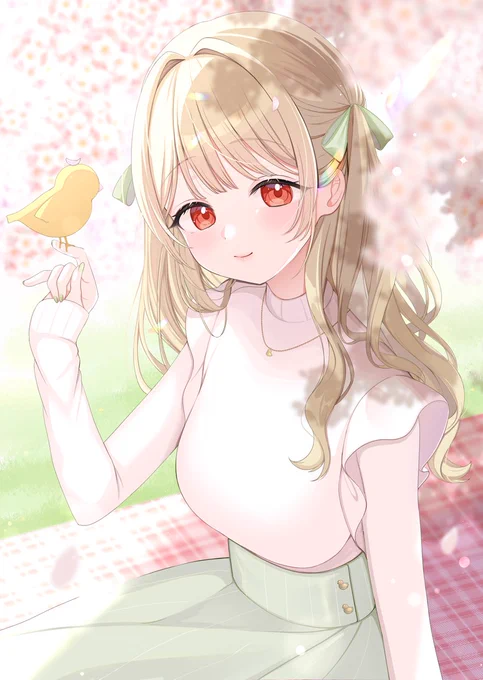 ととちとお花見 #ととの絵