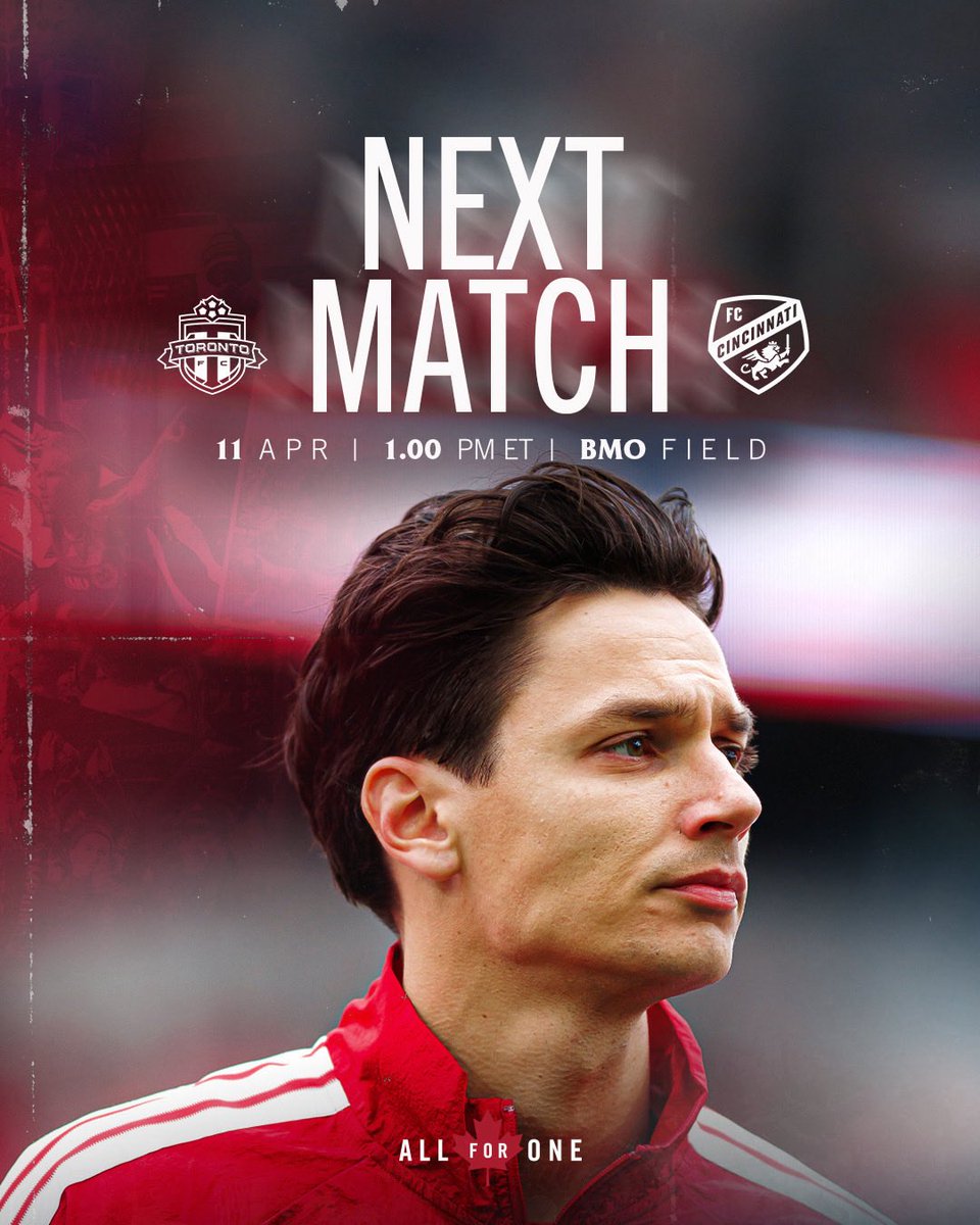 Toronto_France's tweet photo. JOUUUUUUR DE MATCH 

⏰ 19h00
🆚 @fccincinnati 
🏟️ BMO Field, Toronto
📺 @AppleTV 

2ème fois qu’on les joue déjà. On les a battu 1-0 sur un but de Sallói. 

On est sur 4 matchs sans défaite dont 3 victoires. On continue comme ça ? 

#TFCLive | #TORvCIN https://t.co/4qPZ0yMeMu