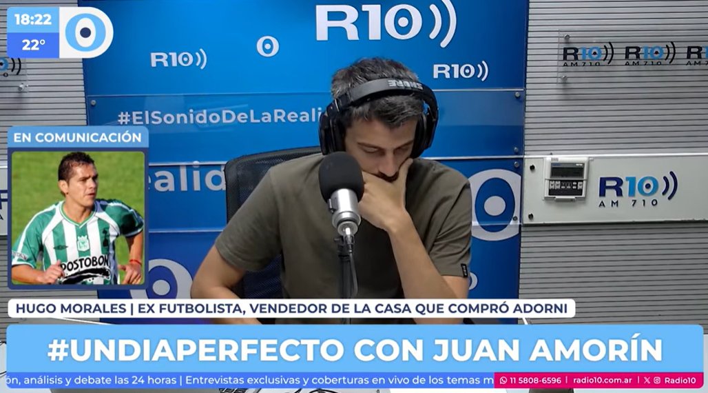 Excelente la producción de <a href="/Radio10/">Radio 10 - AM 710</a> en la elección de la foto para la entrevista que le hizo <a href="/juan_amorin/">Juan Amorín</a> a Huguito Morales.