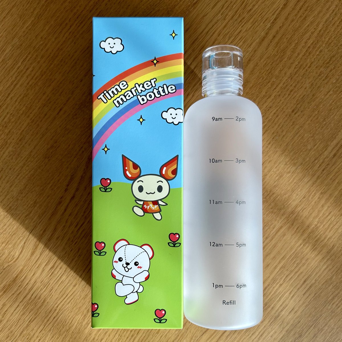 朝ごはんをしっかり食べて、献血に行ってきました。
タイムマーカーボトルをいただきました。へー！水分補給が楽しくなりそう。