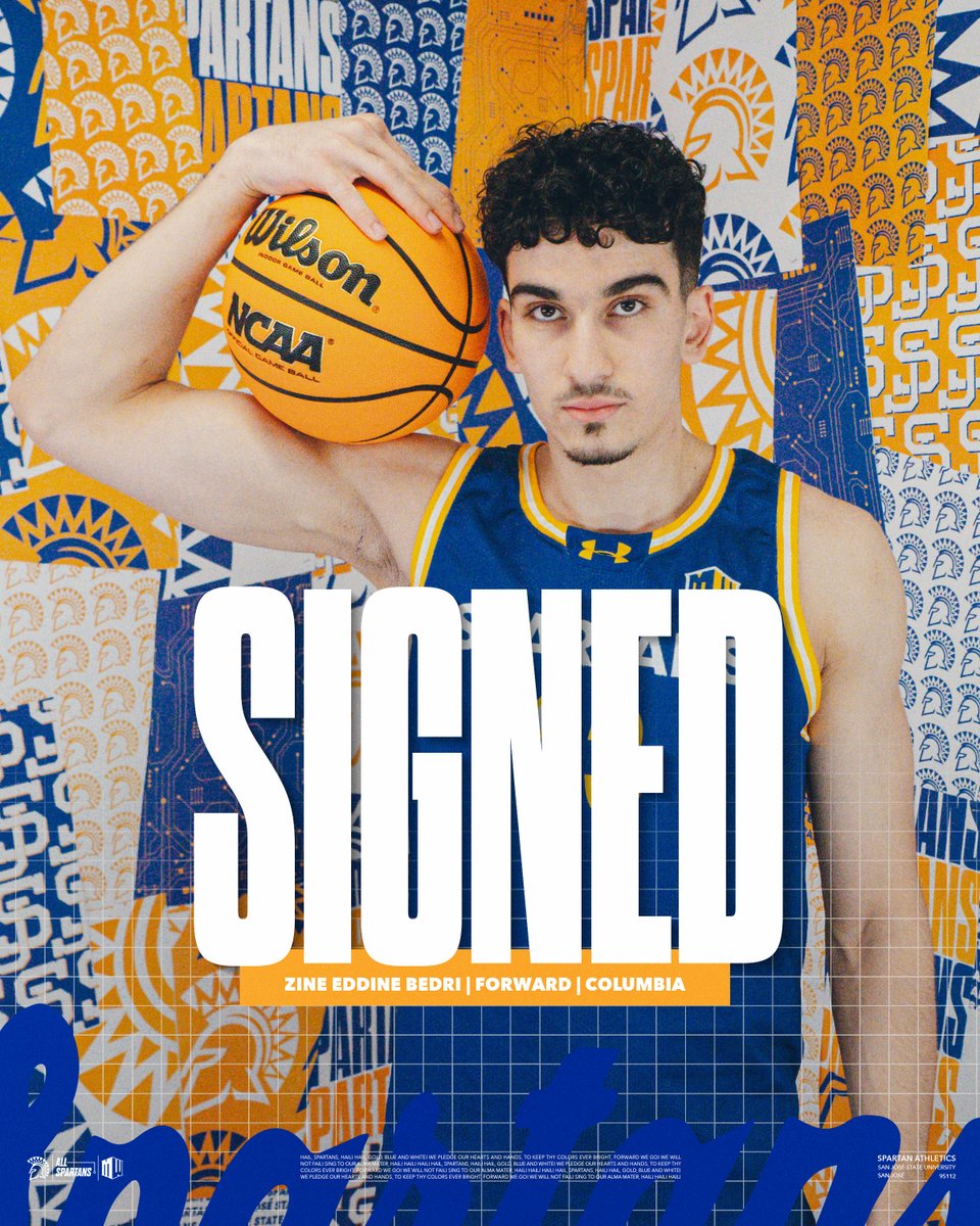 SanJoseStateMBB's tweet photo. Welcome to the 408 @23Zineddine 😤

📰 https://t.co/WbvTvK3QMf

#AllSpartans https://t.co/lBcMfEBfnb