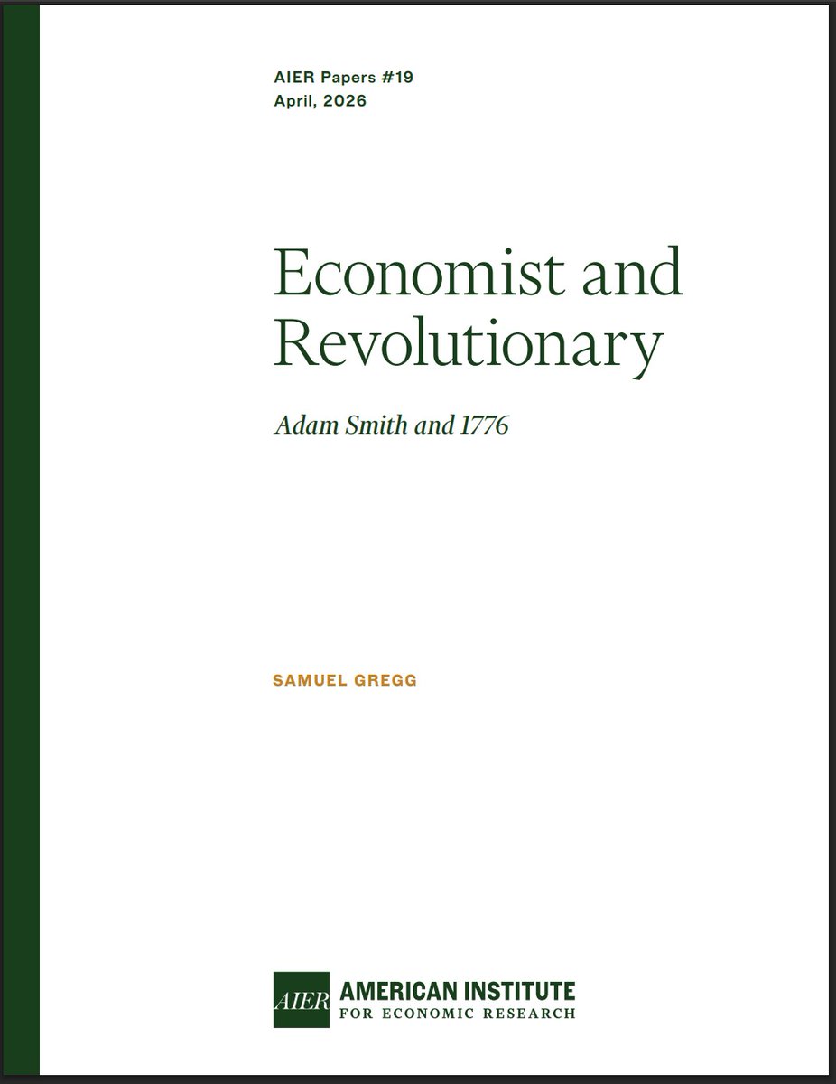 DrSamuelGregg's tweet image. The founder of modern #economics, Adam Smith, also had much to say about #America, the American Revolution, and what #Britain should do to address the American crisis of the 1770s. I explore this - and more! - in this @AIER paper. 🧵1/2 (Link in thread)