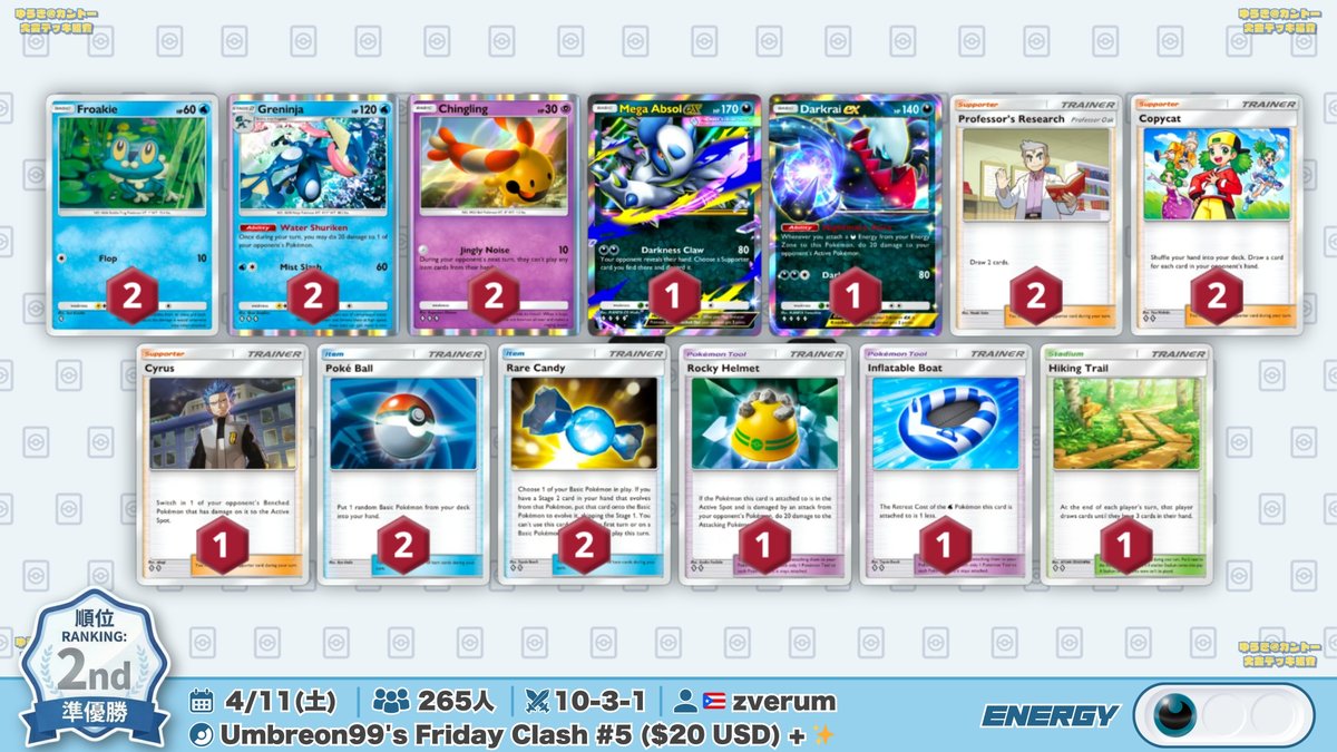 🌏 ポケポケ 大会結果｜4/11(土) 🌏 265人大会で『メガライボルトex