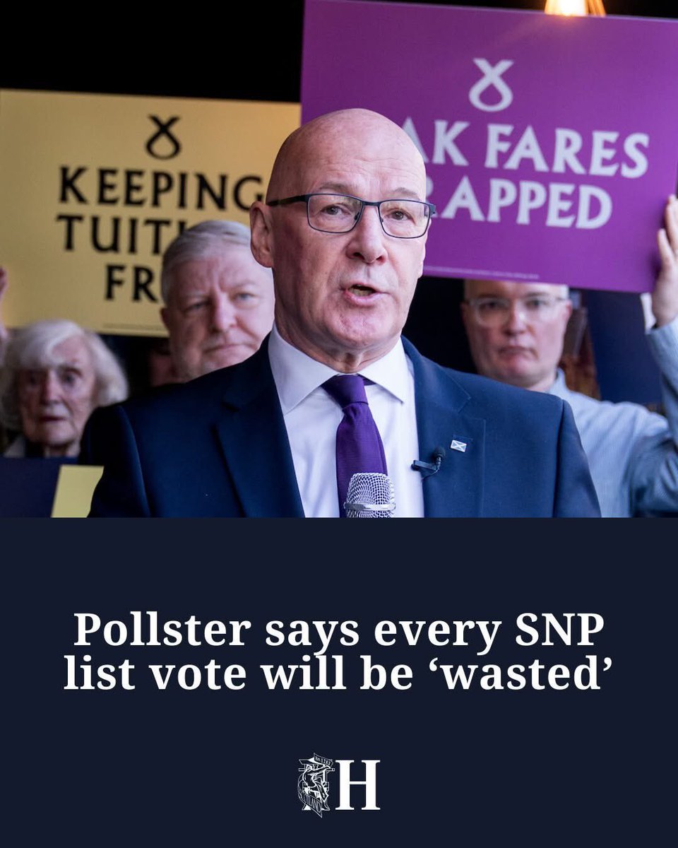 Every list vote for the SNP will be “wasted”, a leading pollster has suggested.

Peter Kellner, the founder and former president of YouGov, said the dominance of John Swinney’s party in the constituencies meant it would pick up no seats on the peach ballot paper.