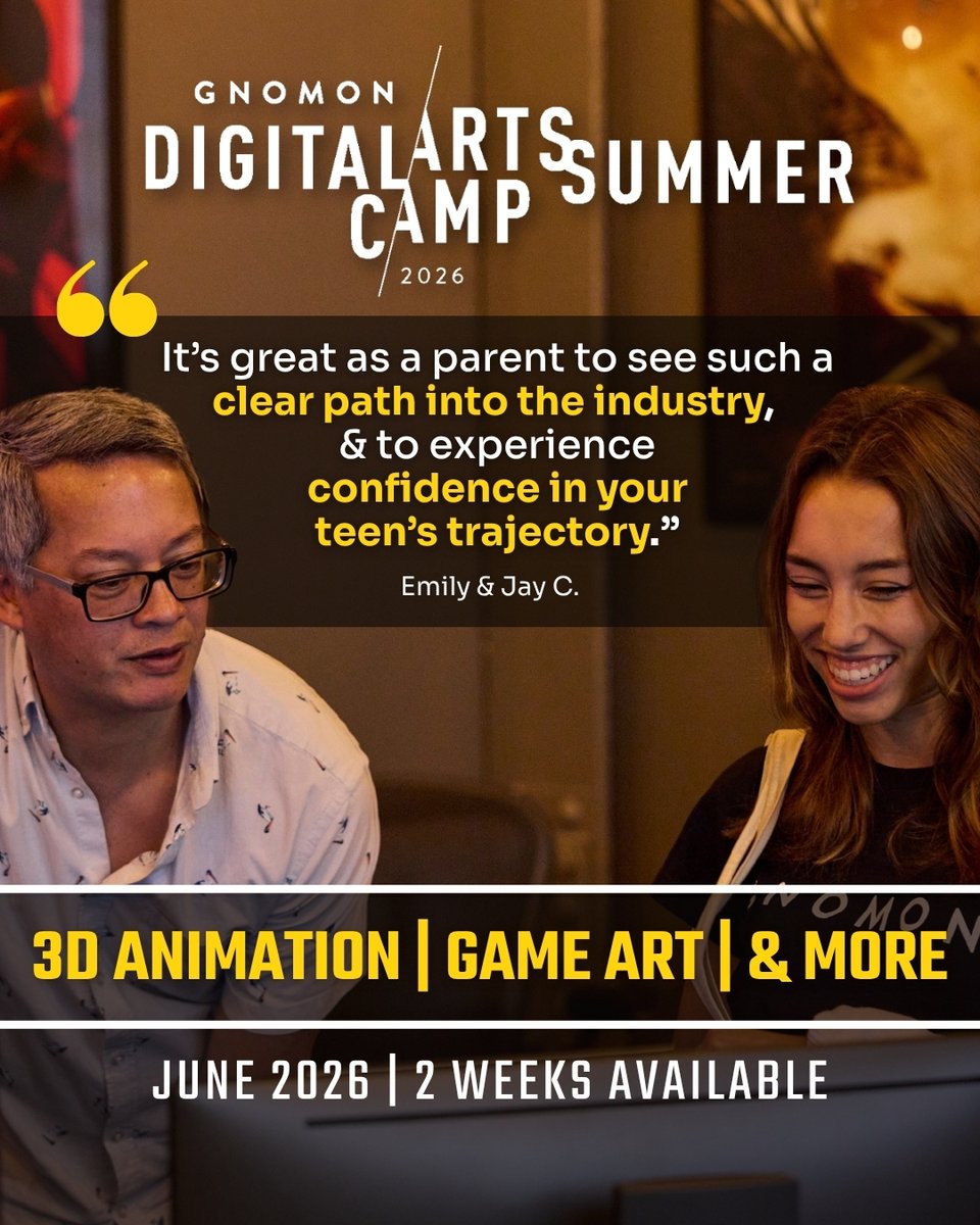 Gnomon_School's tweet image. There's no limit to what students can create at Gnomon's Digital Arts Summer Camp! 

Open to high school students ages 14–18. 

Registration is open now, but there are limited spots available. Secure yours now through the link in replies. 👇 
#summercamp #lasummercamp