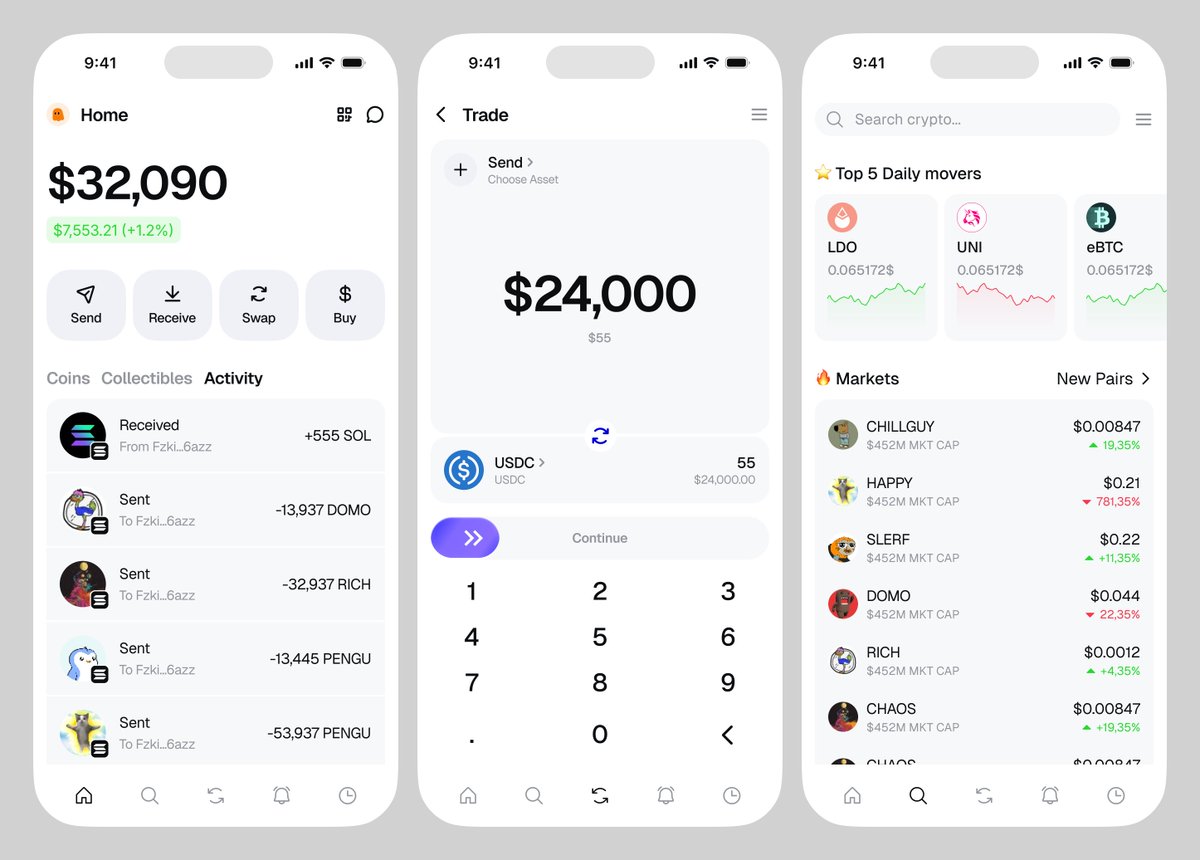 Lukeedesigner's tweet image. Mobile wallet app I cooked for a client 🔥