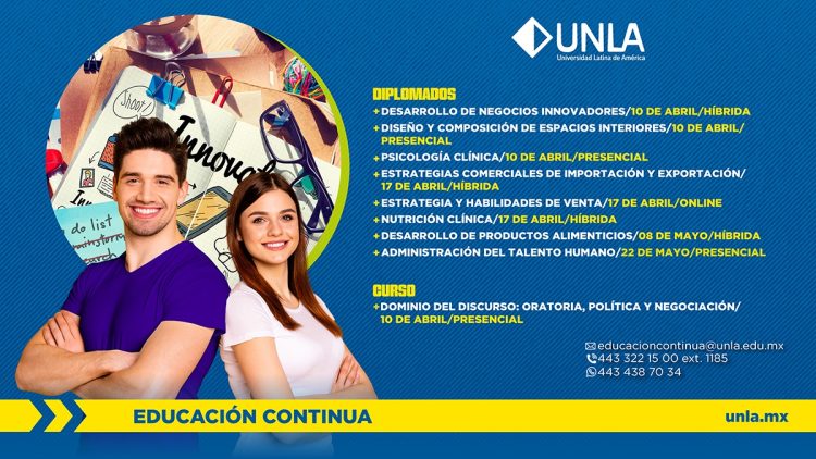 vozmichoacan's tweet photo. 👩🎓 Impulsa tu perfil profesional al especializarte con un diplomado #UNLA
➡️https://t.co/dkEgdODUgR https://t.co/oWjstcUHU0
