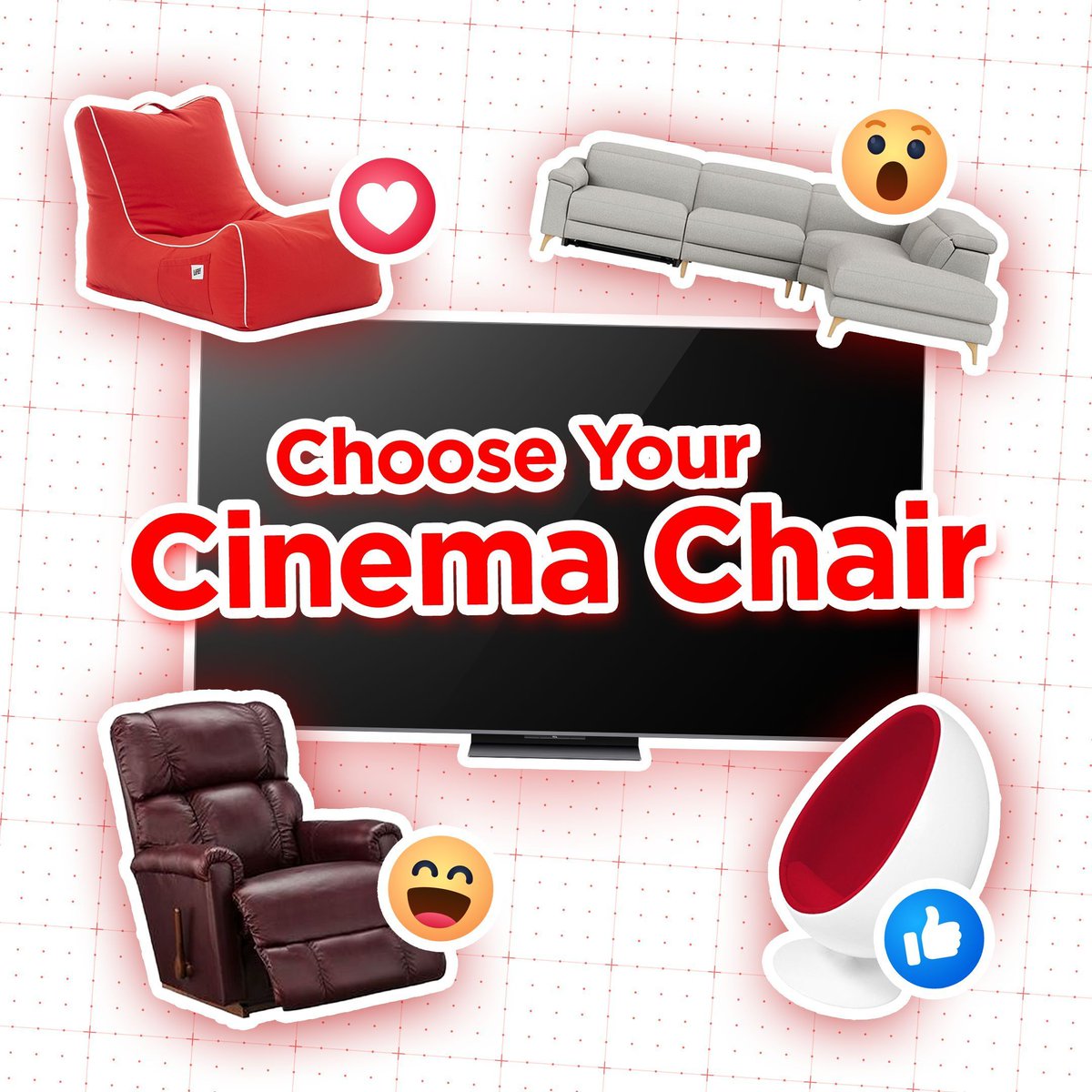 AUTCL's tweet image. To bean or not to bean bag, that is the question. 🤔

Which one is the perfect pair for your TCL C8K Premium QD-Mini LED TV? ✨

Let us know in the comments. 👇

#TCL #TV #Chair