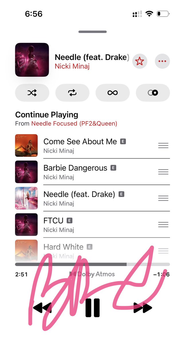 bkebarb's tweet image. Anyways, what yall streaming right now #barbz? I feel like I haven’t seen timeline receipts in a while. 🧐 

I’m bumping my #Needle playlist on both #Apple &amp;amp; #Spotify right now! 🥳🎶