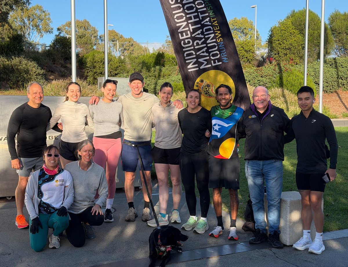 IndigMaraProjct's tweet photo. Shake out run before Canberra Times Marathon and half tomorrow with DFAT, Charlie &amp; Rob. Perfect conditions to #RunSweatInspire https://t.co/1TgT9doRxq